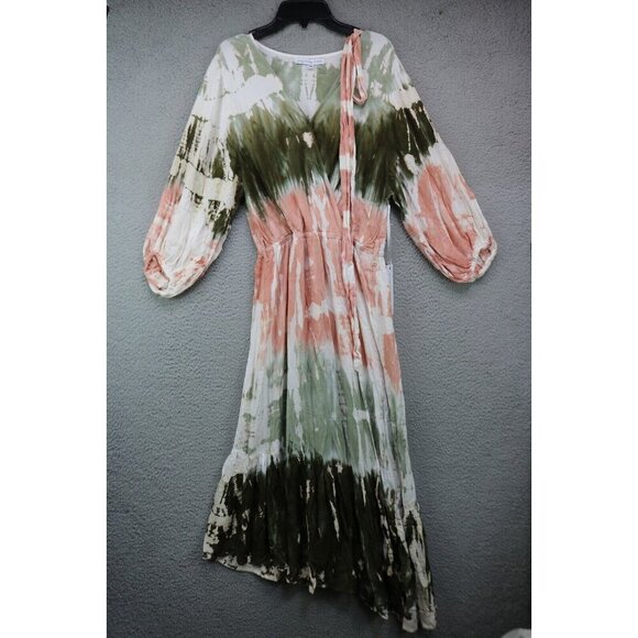 Young Fabulous & Broke 3/4 Puff Sleeve Tie-Dye Maxi Dress-Size M-New with Tags - Picture 1 of 9
